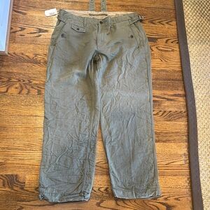 Vintage Polo Ralph Lauren Men’s Army Green Cotton Linen Pants